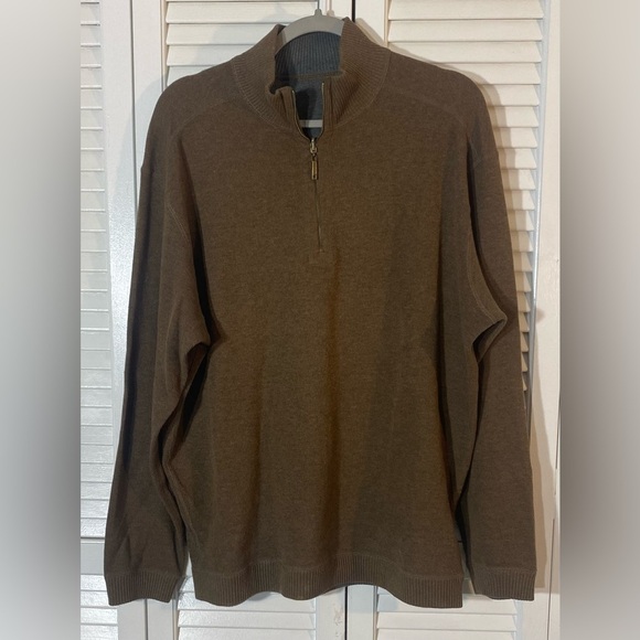 Banana Republic 1/4 Zip Sweater Men’s No Size  Brown/Gray Reversible See Descrip - Picture 1 of 5